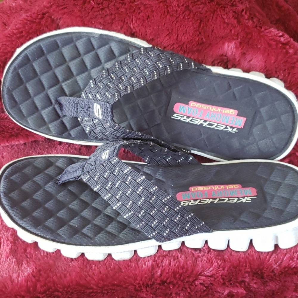Women's Skechers Memory Foam Gel Sandals/Slaps, 7